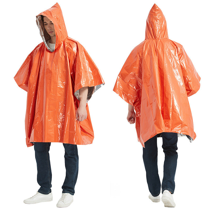 Outdoor Hiking Through Warm Aluminum Film Emergency Raincoat