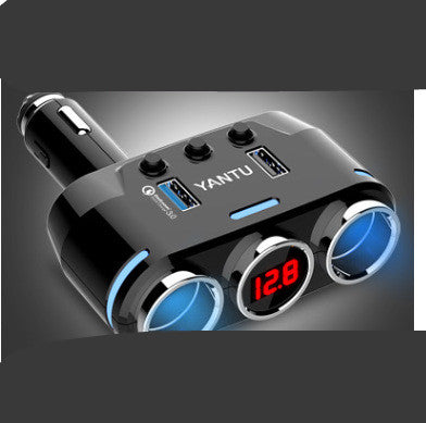 Multifunctional One-to-two Digital Display Car Charger