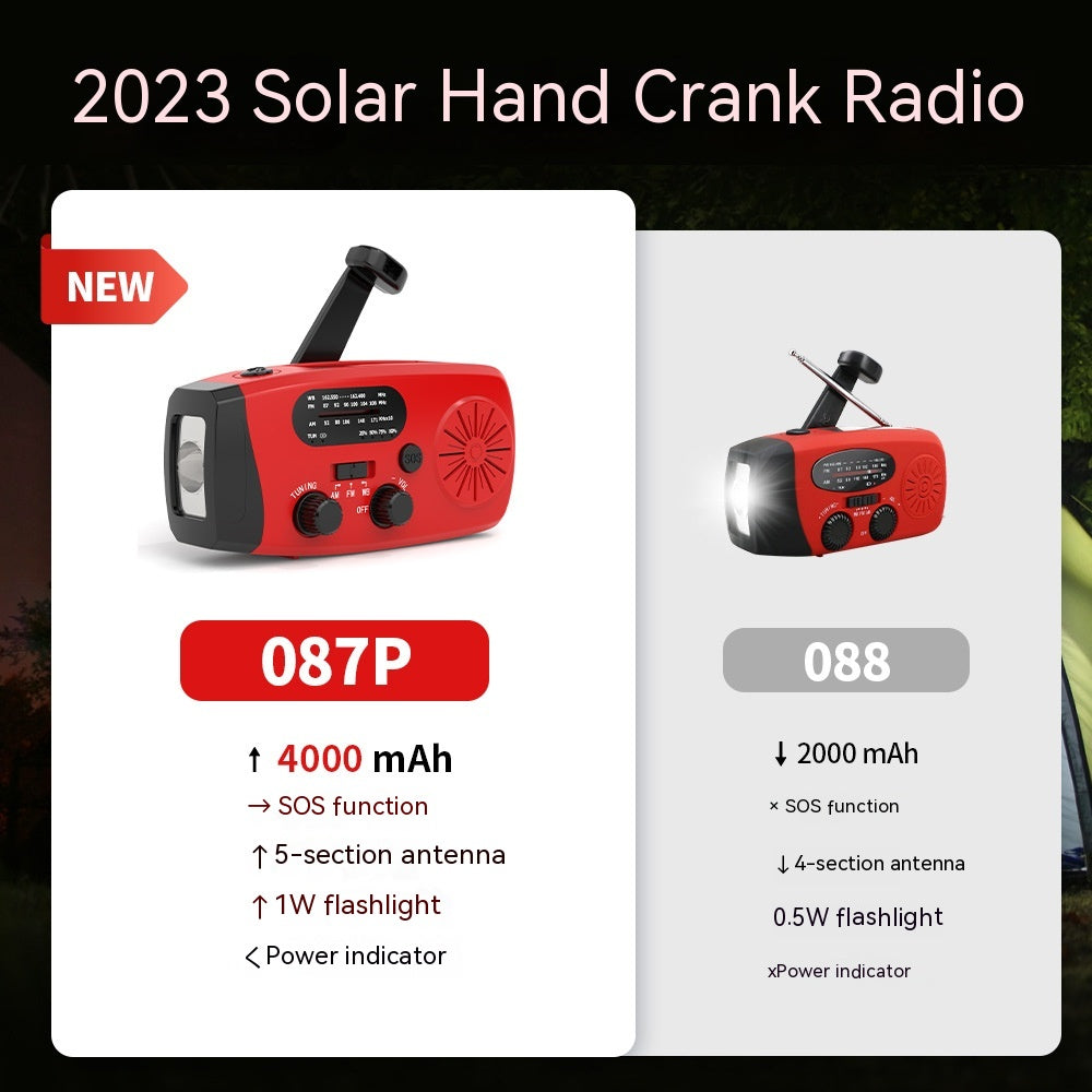 Multi Functional Solar Powered Portable Emergency Radio